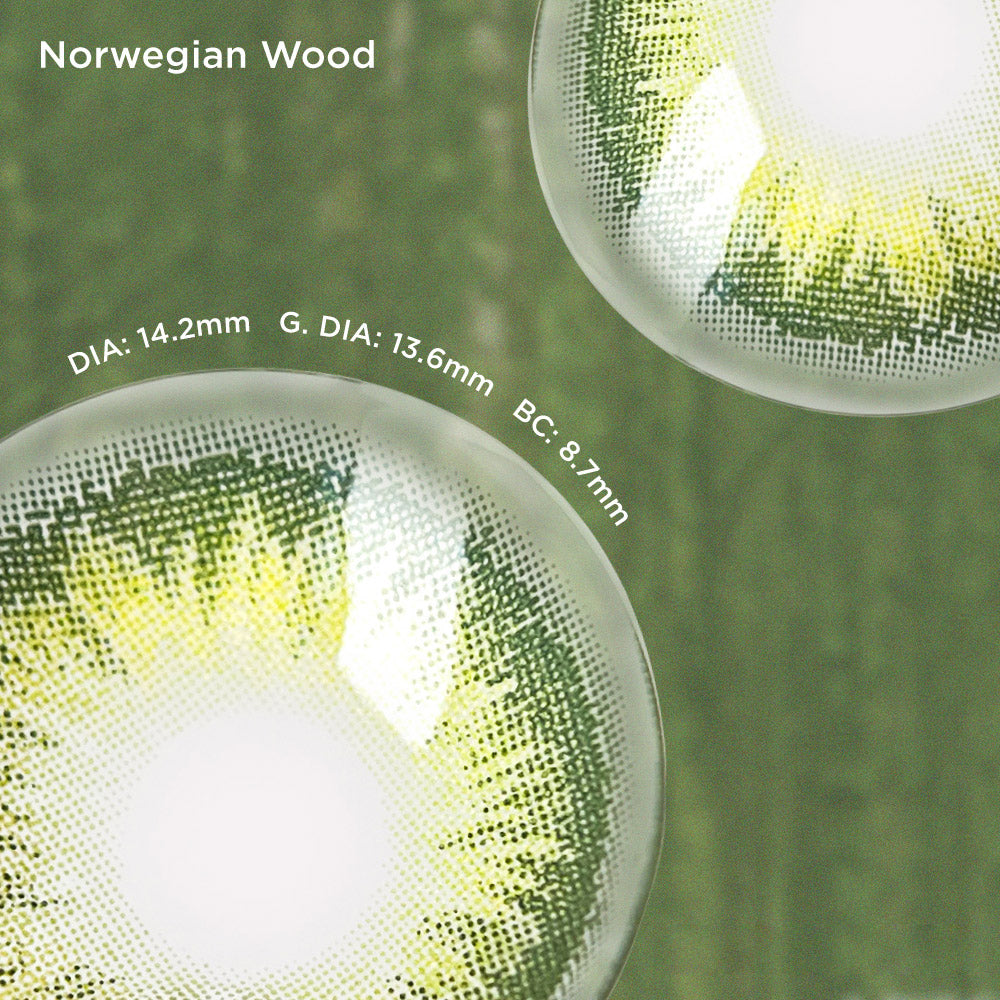 Norwegian Wood green color contacts