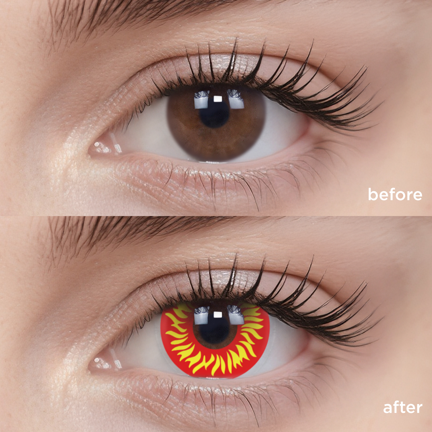 Flame Red red color contacts