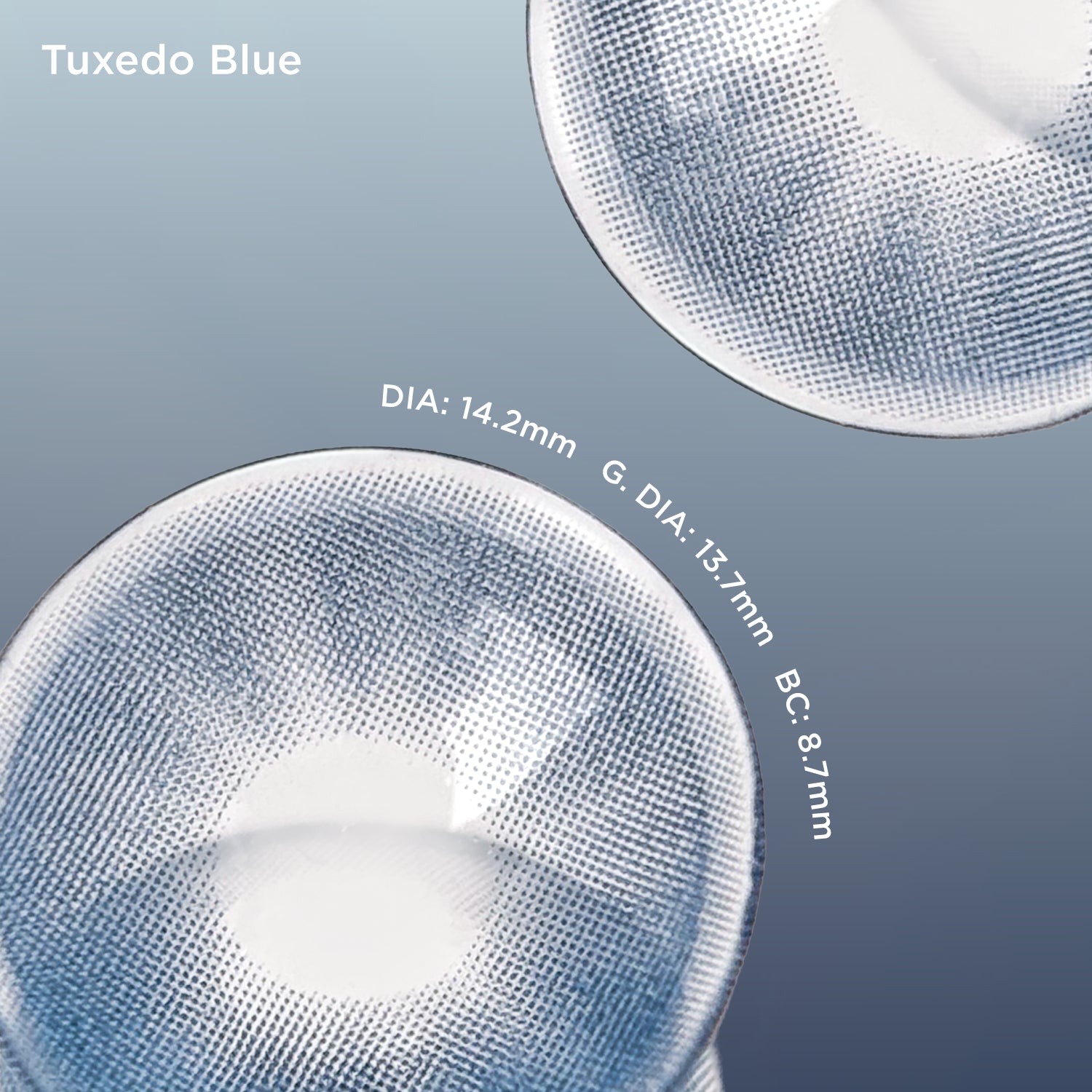 Tuxedo Blue blue color contacts
