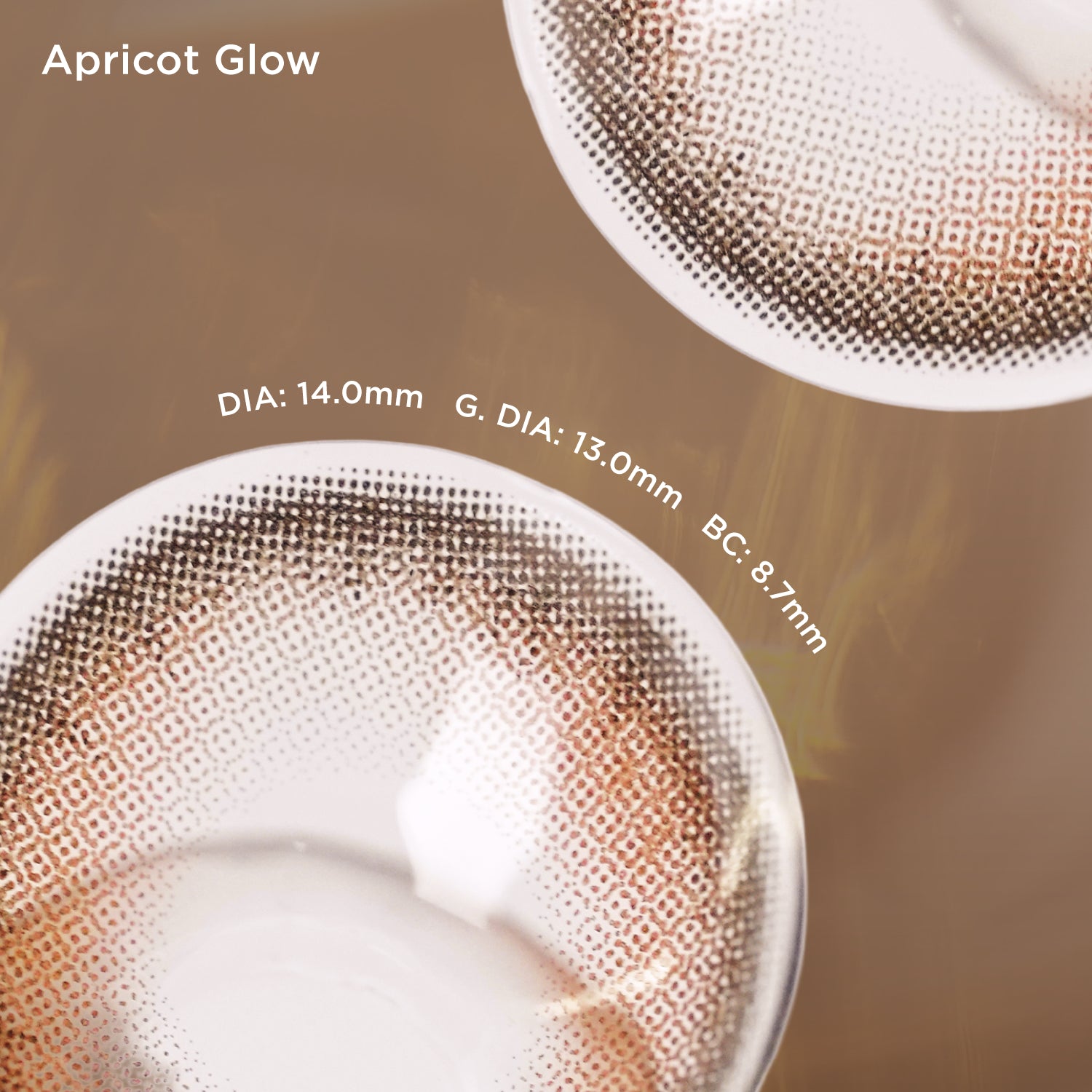 Apricot Glow brown color contacts