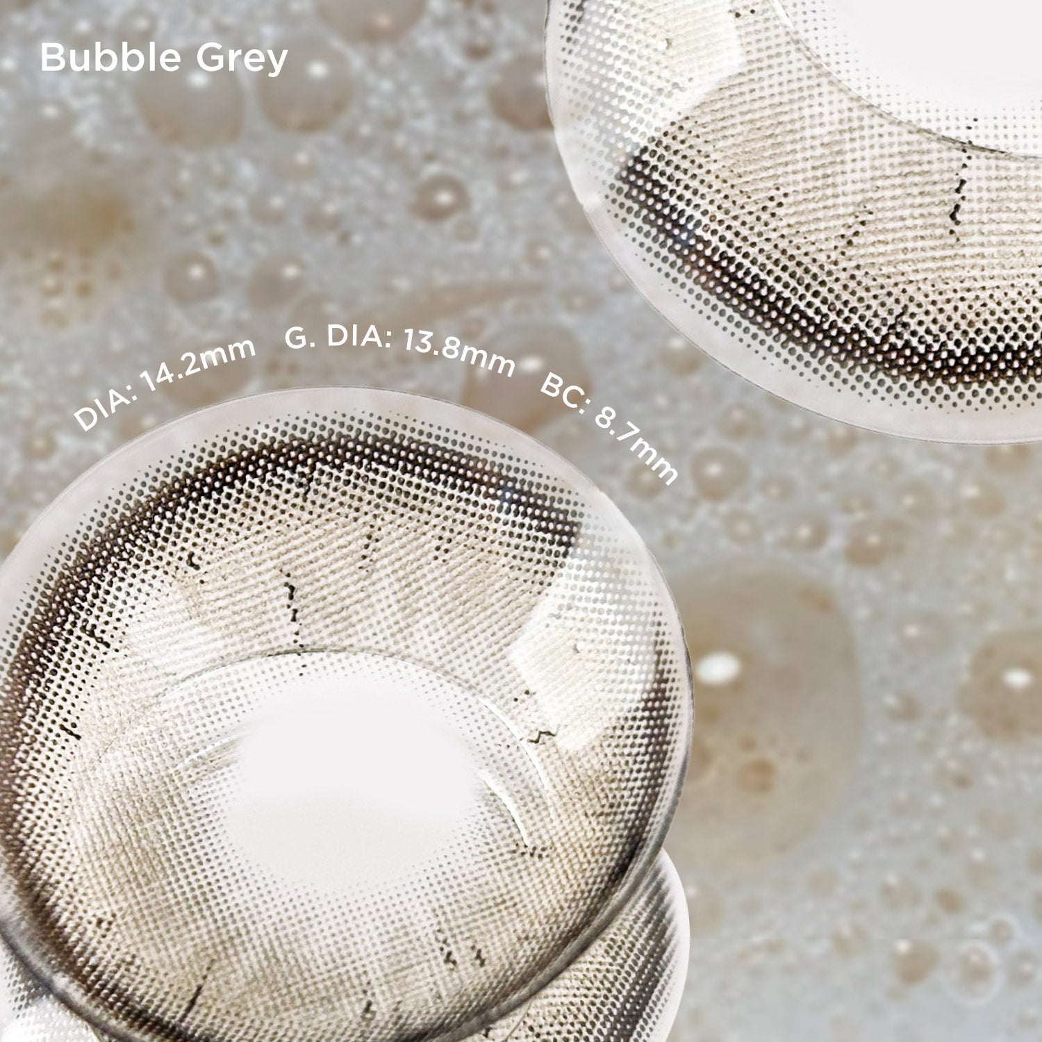 Bubble Gray grey color contacts