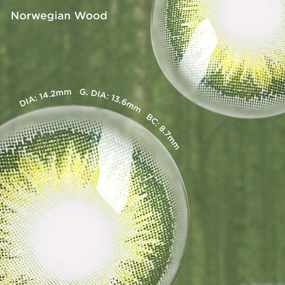 Norwegian Wood green color contacts