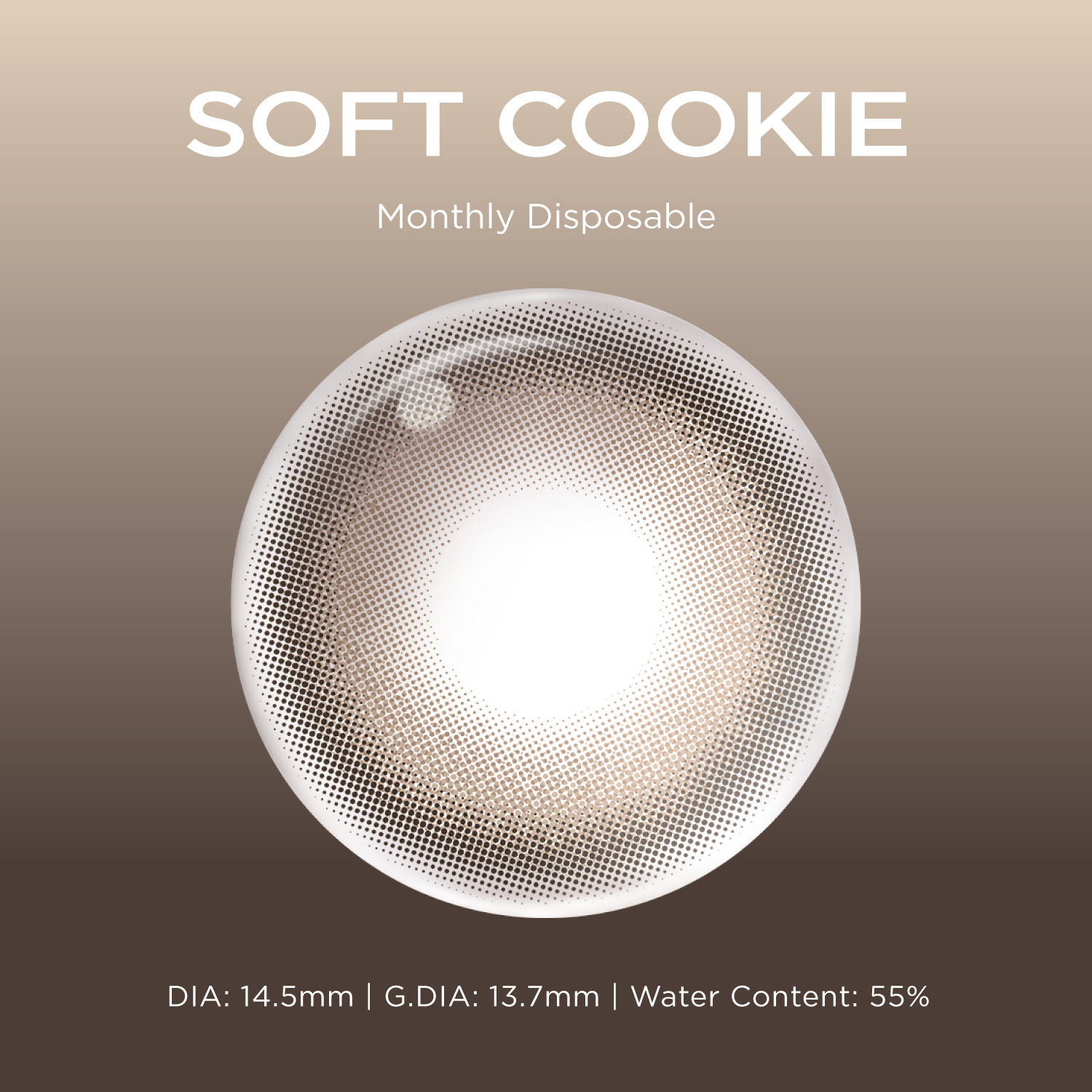 Soft Cookie brown color contacts