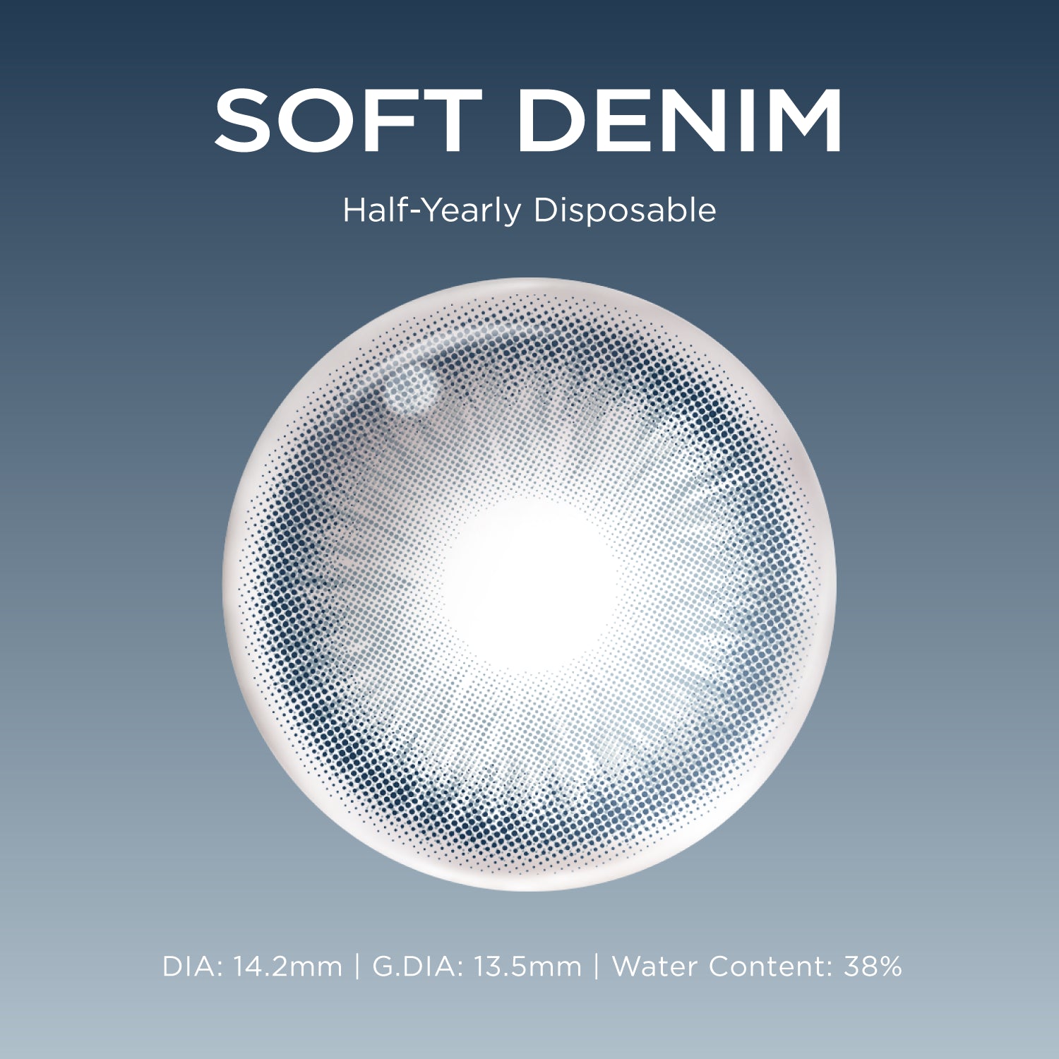 Soft Denim blue color contacts