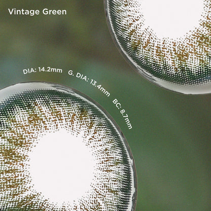 Vintage Green green color contacts