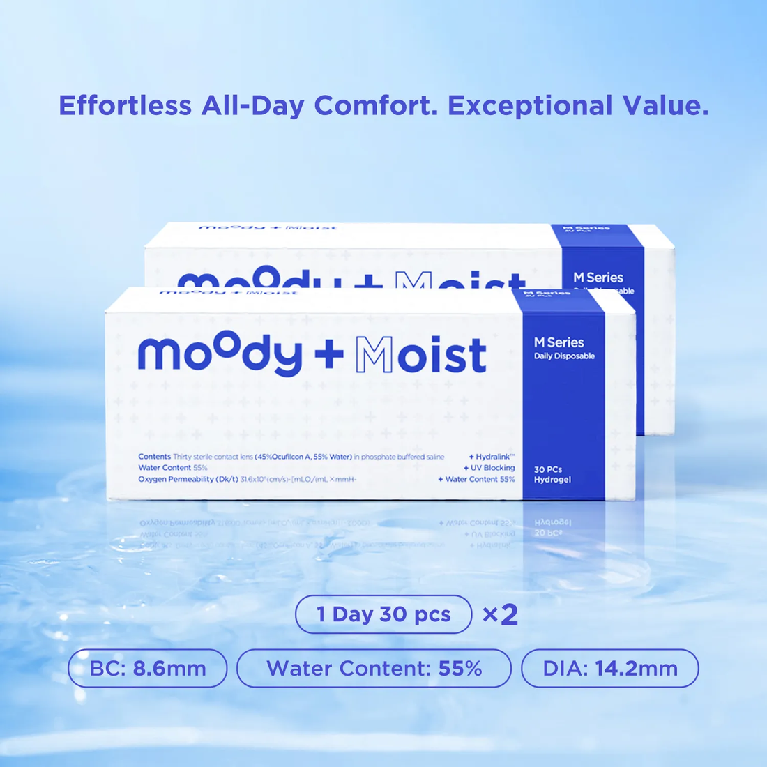 moodyPlus M Daily Contacts 30 pcs 2 pack