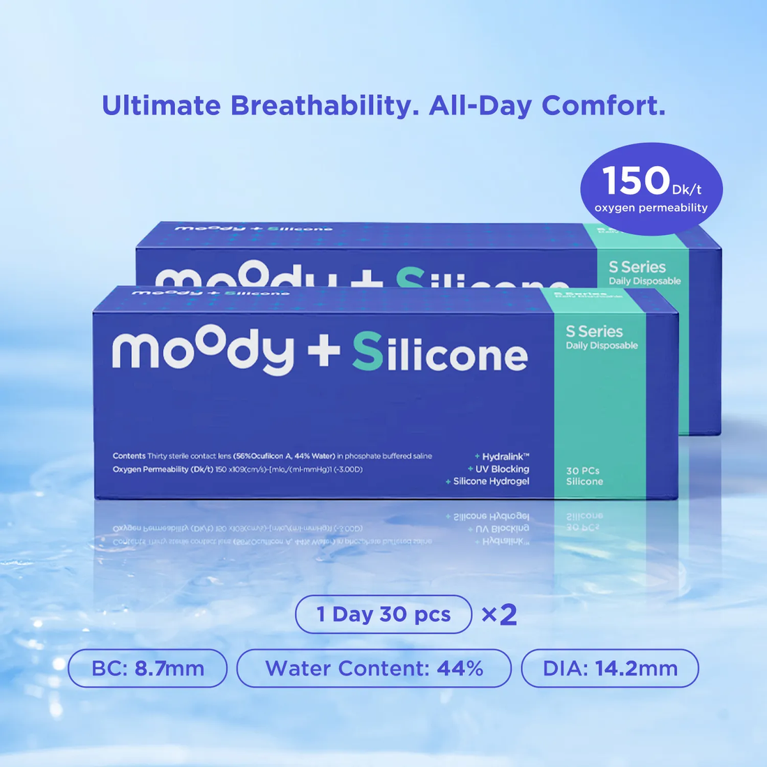 moodyPlus S Daily Contacts 30 pcs 2 packs