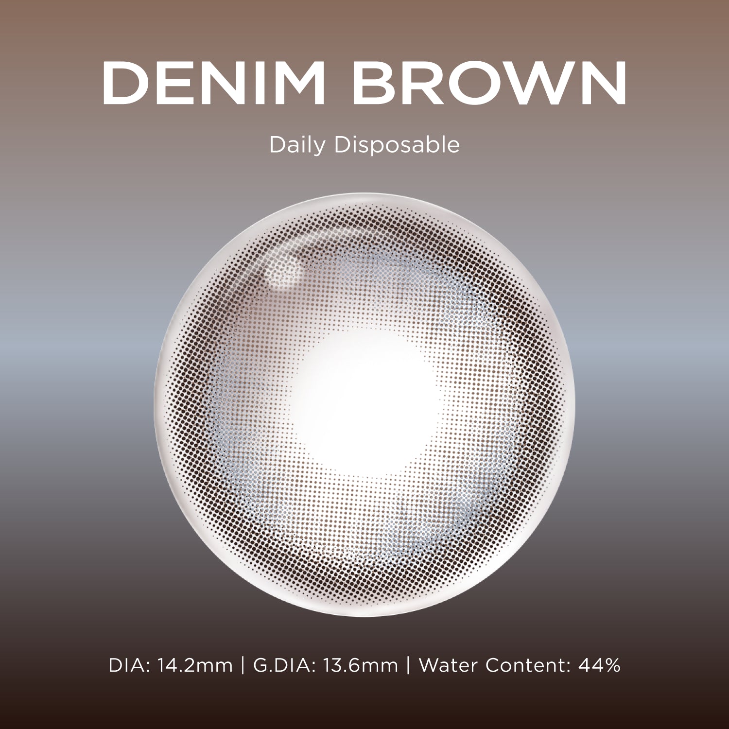Breathe+ Denim Brown silicone hydrogel color contacts